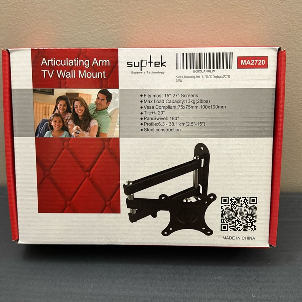 Suptek Articulating Arm TV Mount  (Fits 15”-27” Screens)